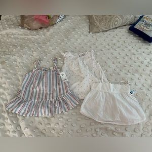 3 tops. Hanna Andersson, Old Navy, Baby B’Gosh. Size 4T. NWT
